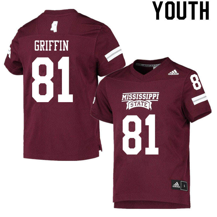 Youth #81 Lideatrick Griffin Mississippi State Bulldogs College Football Jerseys Sale-Maroon